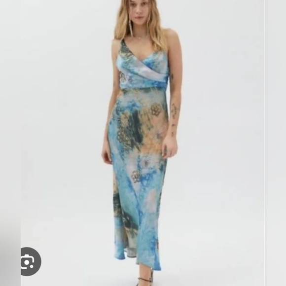 Urban Outfitters Blue and Tan Maxi Dress - Picture 1 of 6